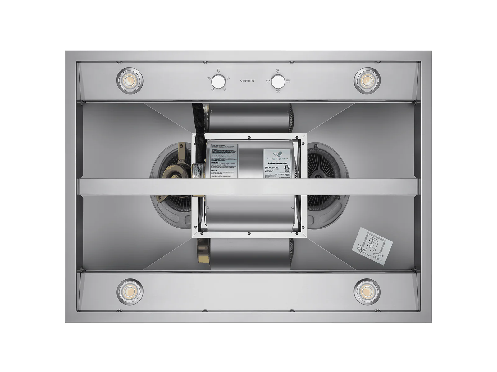 42 Inch Island Range Hood 750 CFM - VICTORY Twister Island - Image 5